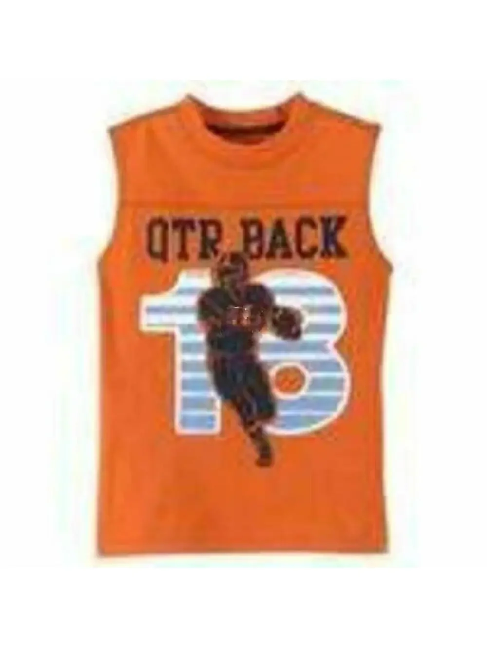 Oshkosh Football Tank Top Boys 4 Orange Quarterback Sleeveless Shirt